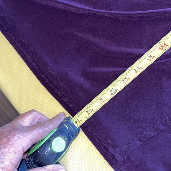 Vtg Lauren Ralph Lauren Dress Sheath Magenta Stretch Ruched V-Neck Size 14 - Picture 9 of 10